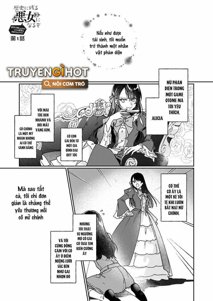 tôi sẽ trở thành kẻ phản diện được khắc ghi trong lịch sử chapter 1.1 - Trang 2